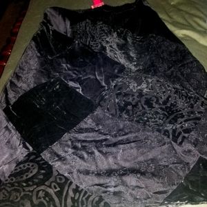 Black satin and velvet patch skirt size medium